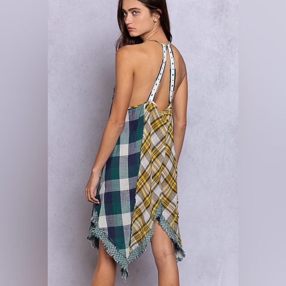 POL Patchwork Sleeveless High Low Hem Dress - Picture 4 of 7